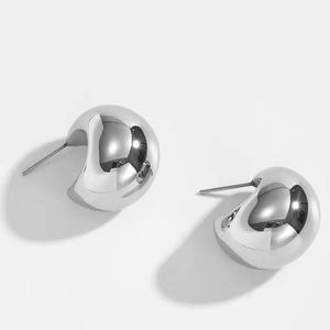 Silver Drop Earrings*High Gloss Finish*Lightweight Earrings*Waterproof